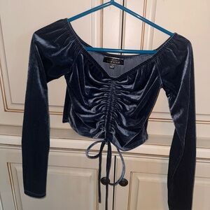 Blue Blush Velvet Top